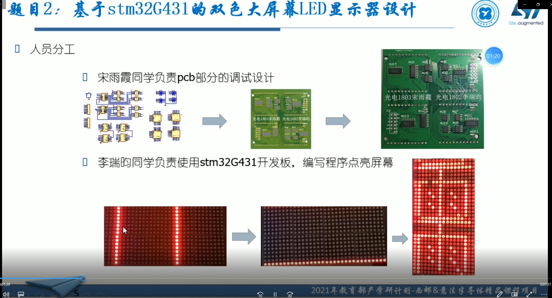 基于stm32G4的双色大屏幕LED显示器-西安邮电大学光电专业课设作品