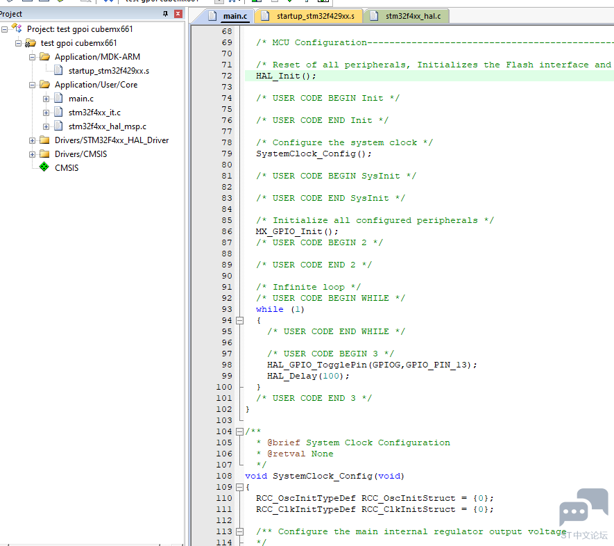 STM32F429 CUBEMX661HALDELAY.PNG