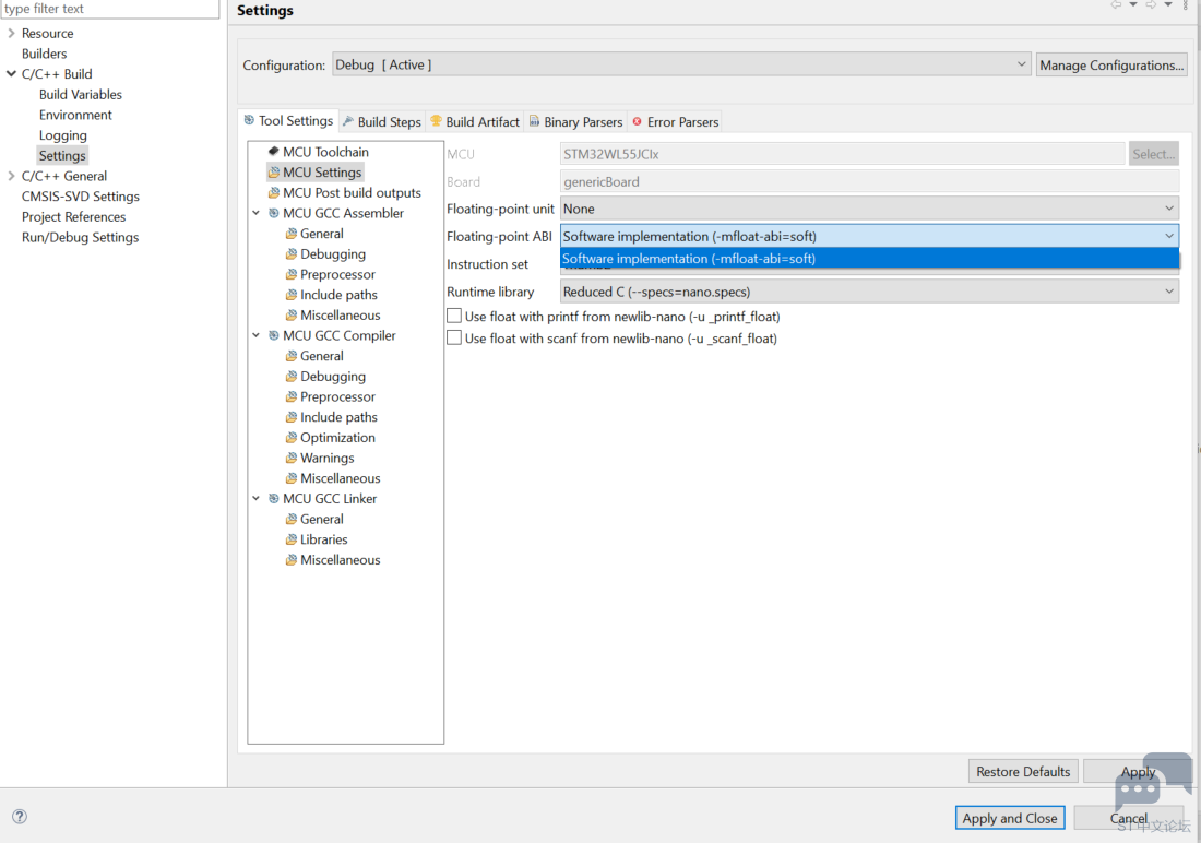 STM32CUBE IDE FPU seting.PNG