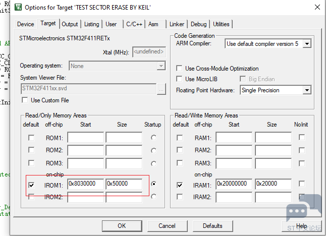 STM32F411 KEIL SECTORS ERASE 2.PNG