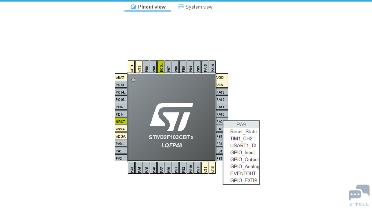 STM32F103CBT6 PA9.PNG