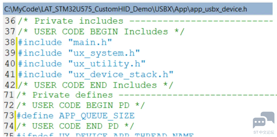 在 app_usbx_devich.h 中包含如下几个头文件1.png